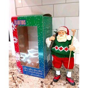 Santa Claus Golfing Table Decor Christmas Holiday Figurine With Box Sports Santa